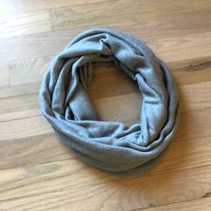 Gray Cotton and Silk Infinity Scarf